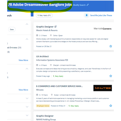 Adobe Dreamweaver internship jobs in Dammam