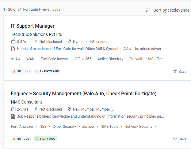 Fortinet Firewall internship jobs in Taif