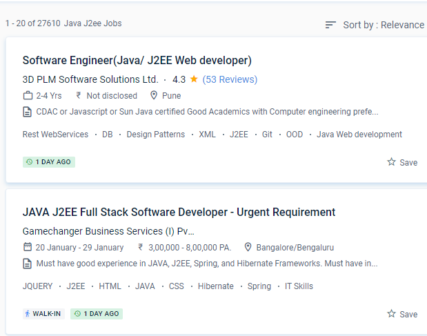 Java J2EE internship jobs in Jeddah