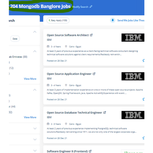 MongoDB internship jobs in Tabuk